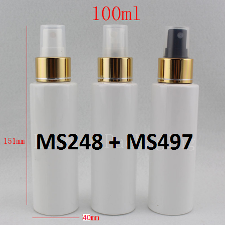 Chai trắng đục vai ngang phun sương xi vàng 100ml