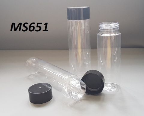 Chai PET trong nắp đen