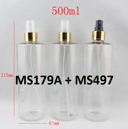 Chai trong vai ngang phun sương xi vàng 500ml