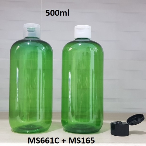 Chai xanh lá nắp bật 500ml