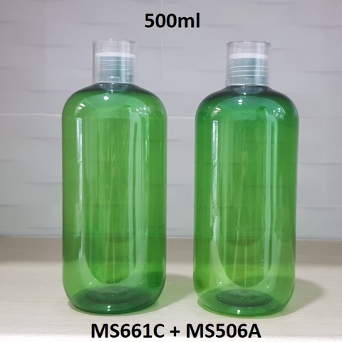 Chai xanh lá nắp vặn 2 lớp 500ml