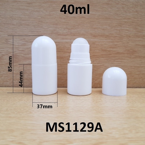 Chai lăn HDPE màu trắng 40ml