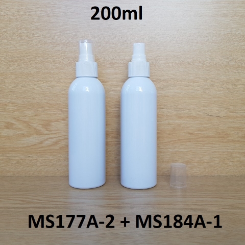 Chai trắng vai tròn phun sương sọc trắng 200ml