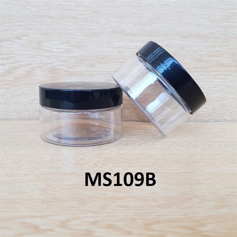 Hũ nhựa trong nắp đen 100g