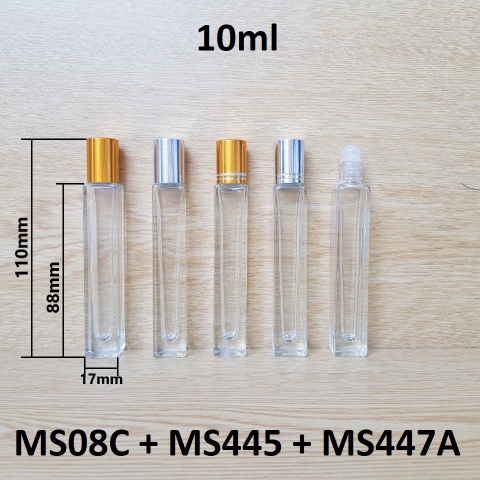 Chai lăn vuông bi nhựa 10ml