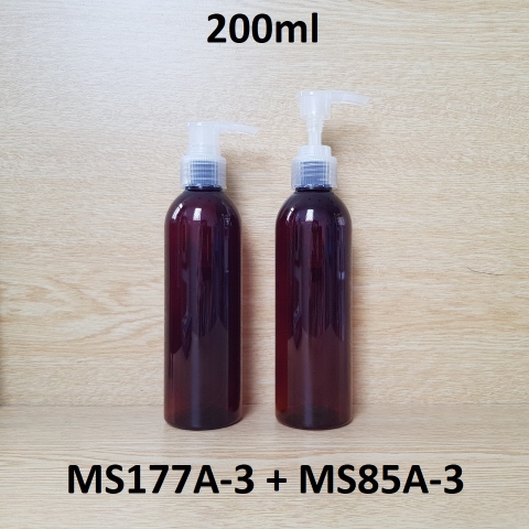 Chai nâu vai tròn vòi van sọc trong 200ml