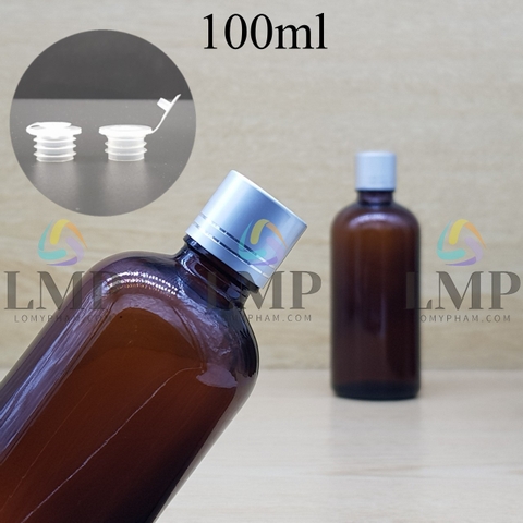 Chai tinh dầu nắp xi 2 viền 100ml