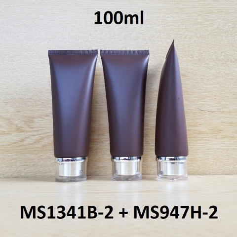 Tuýp tròn nâu nhám nắp bạc 100ml