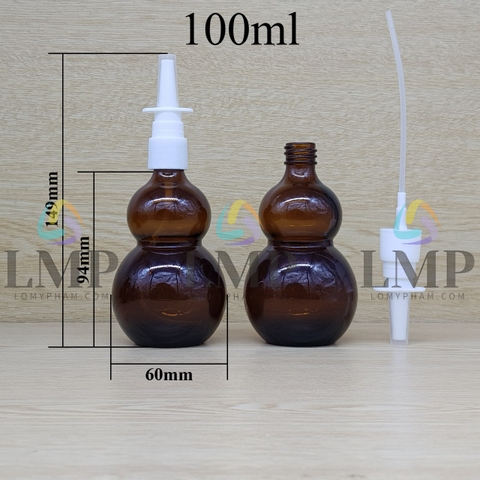Chai hồ lô xịt mũi vuông thẳng 100ml