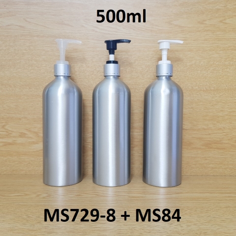 Chai nhôm vòi van xi bạc 500ml