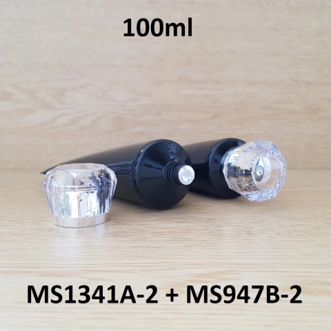 Tuýp tròn đen bóng nắp bạc 100ml