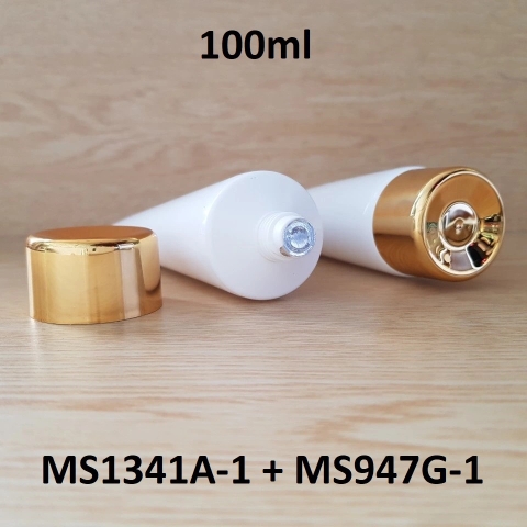 Tuýp tròn trắng bóng nắp vàng 100ml