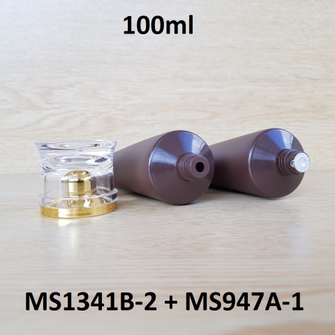 Tuýp tròn nâu nhám nắp vàng 100ml