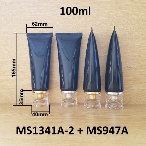 Tuýp tròn đen bóng nắp bạc 100ml