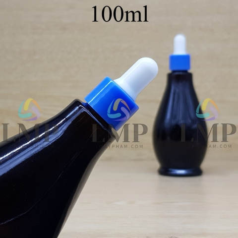 Chai đèn dầu nắp bóp khoen nhựa trơn 100ml