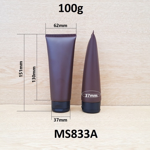 Tuýp nâu mờ nắp đen 100g