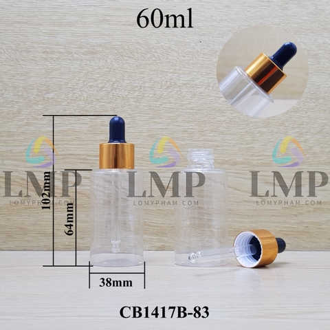 Chai PETG vai ngang nắp bóp khoen nhôm