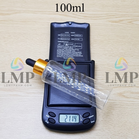 Chai PETG vai ngang nắp bóp khoen nhôm 100ml