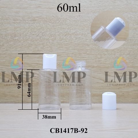 Chai PETG vai ngang nắp nhấn
