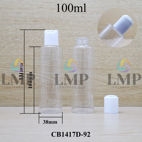 Chai PETG vai ngang nắp nhấn