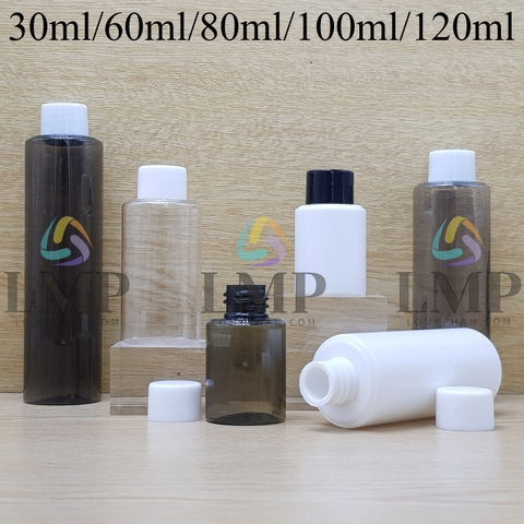 Chai PETG vai ngang nắp vặn trơn