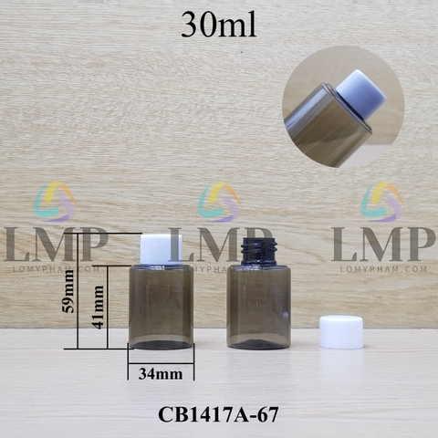 Chai PETG vai ngang nắp vặn trơn