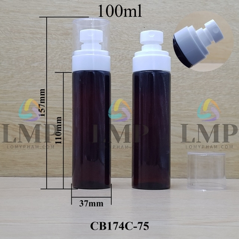 Chai PET vai ngang đầu phun sương trơn 100ml