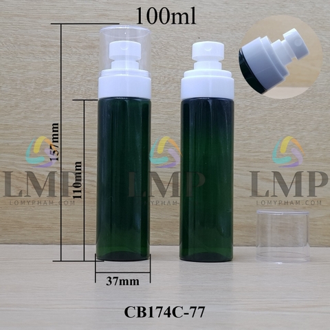 Chai PET vai ngang đầu phun sương trơn 100ml