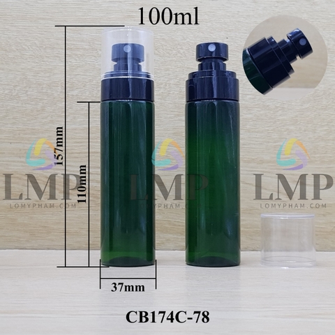 Chai PET vai ngang đầu phun sương trơn 100ml