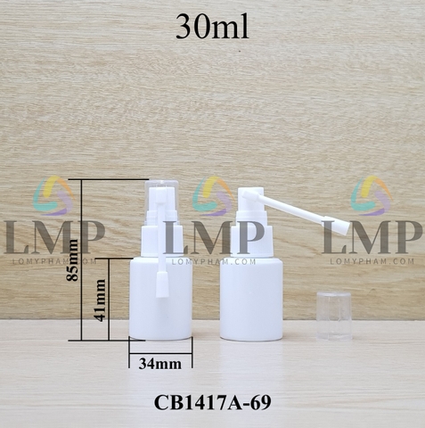 Chai PETG vai ngang đầu xịt mũi 360 độ