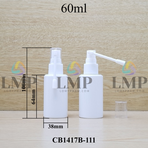 Chai PETG vai ngang đầu xịt mũi 360 độ