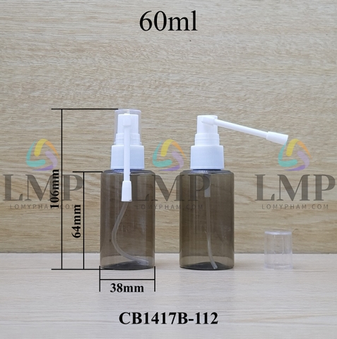 Chai PETG vai ngang đầu xịt mũi 360 độ