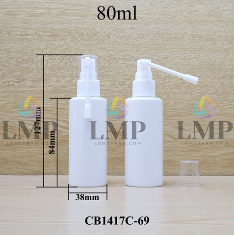 Chai PETG vai ngang đầu xịt mũi 360 độ