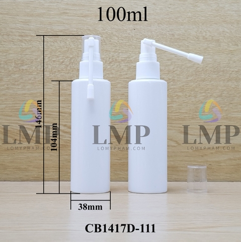 Chai PETG vai ngang đầu xịt mũi 360 độ