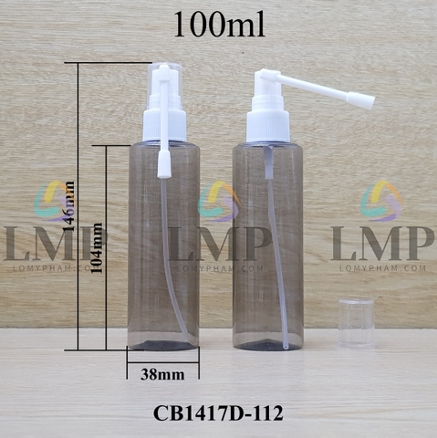 Chai PETG vai ngang đầu xịt mũi 360 độ