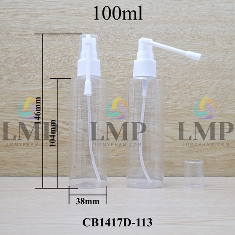 Chai PETG vai ngang đầu xịt mũi 360 độ