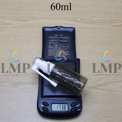 Chai PETG vai ngang đầu xịt mũi 360 độ