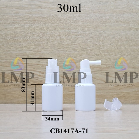 Chai PETG vai ngang đầu xịt mũi 90 độ