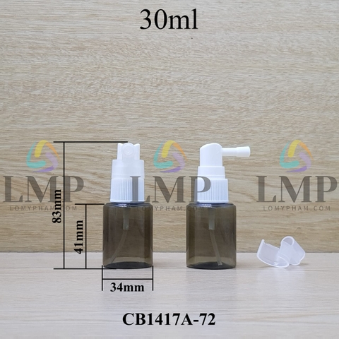 Chai PETG vai ngang đầu xịt mũi 90 độ