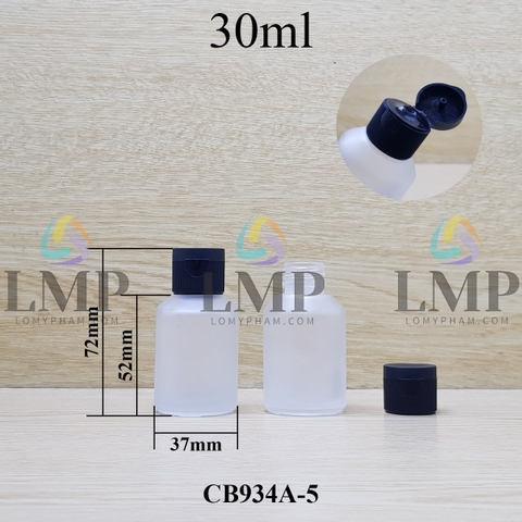 Chai thủy tinh vát nắp bật sọc 30ml