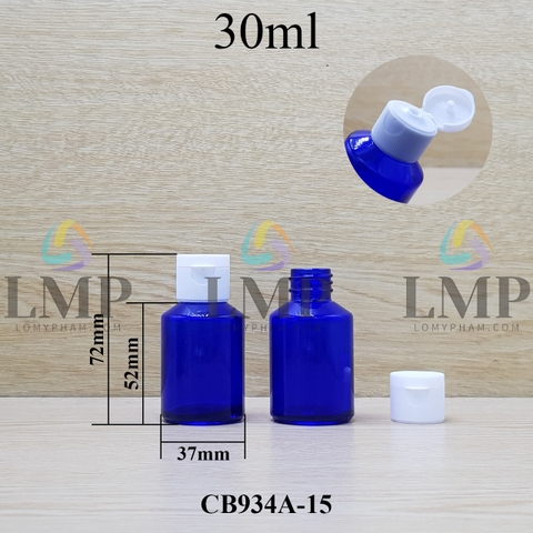 Chai thủy tinh vát nắp bật sọc 30ml