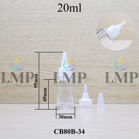 Chai thủy tinh nắp nhọn sọc