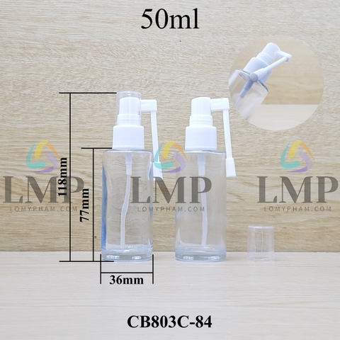 Chai thủy tinh đầu xịt mũi 360 độ