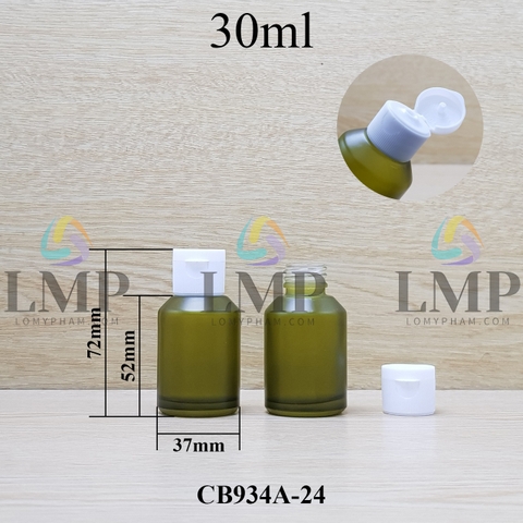 Chai thủy tinh vát nắp bật sọc 30ml