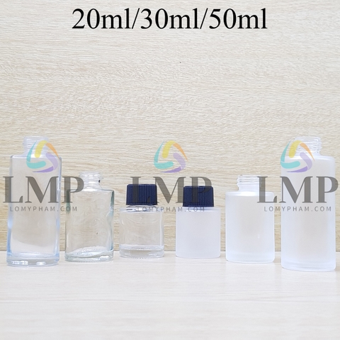 Chai thủy tinh nắp push down and turn sọc