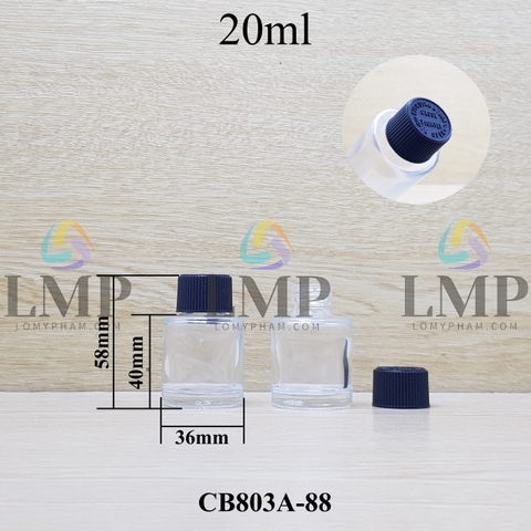 Chai thủy tinh nắp push down and turn sọc