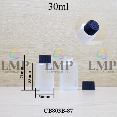 Chai thủy tinh nắp push down and turn sọc