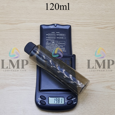 Chai PETG vai ngang nắp push down and turn sọc