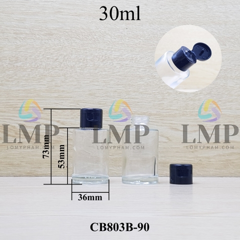 Chai thủy tinh nắp bật trơn bóng