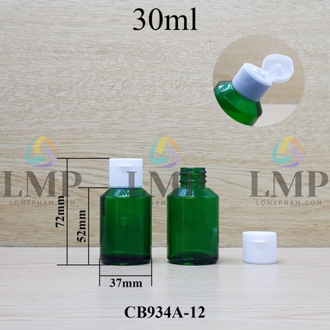 Chai thủy tinh vát nắp bật sọc 30ml